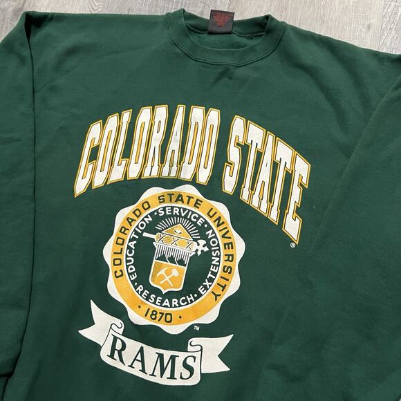 VTG Colorado State University Rams Green CSU College Big Graphic NCAA Sweatshirt - Picture 2 of 4